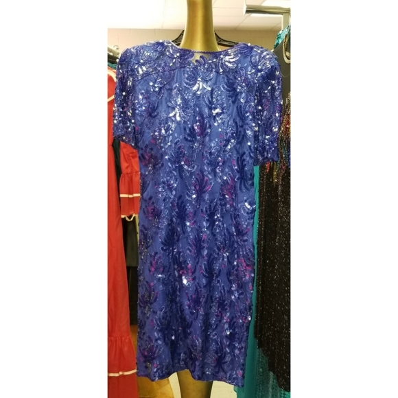 Vintage sz 12 beaded cocktail dress - Picture 1 of 1